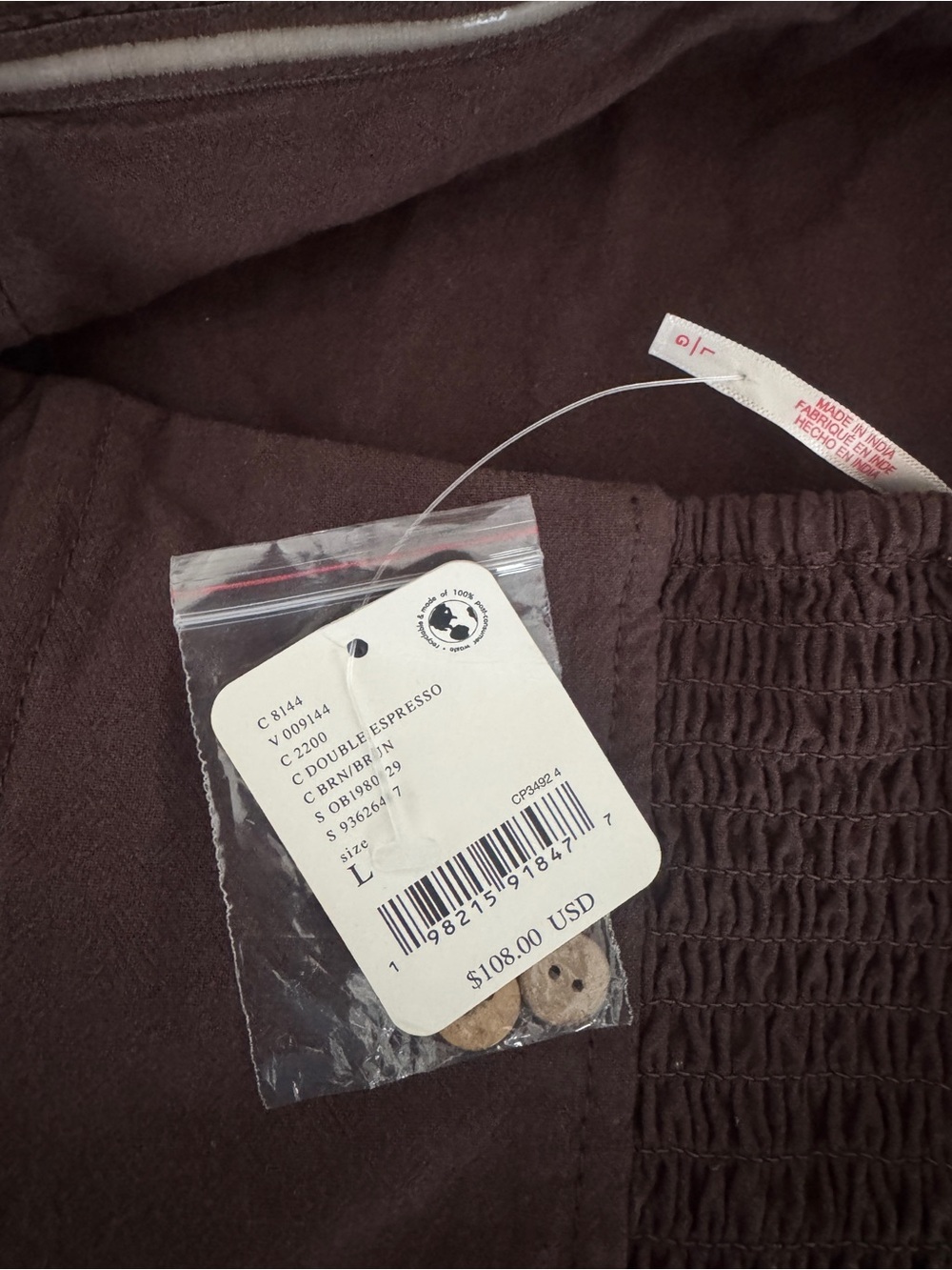 Free People Chocolate Brown Strapless Tiered Midi Dress - Picture 2 of 2